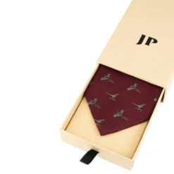 Jack Pyke Pheasant Silk Tie - Burgundy -Apparel Series Shop TIEPYKSILPHEBURONE5
