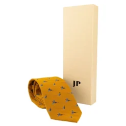 Jack Pyke Pheasant Silk Tie - Mustard -Apparel Series Shop TIEPYKSILPHEMUSONE4