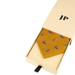 Jack Pyke Pheasant Silk Tie - Mustard -Apparel Series Shop TIEPYKSILPHEMUSONE5