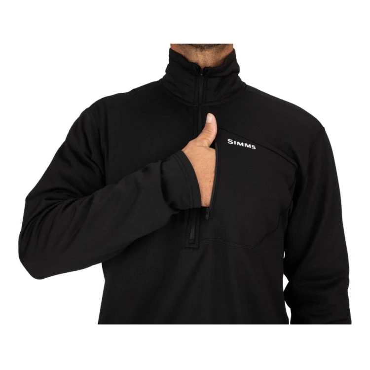 Simms Thermal 1/4 Zip Top - Black 6 Simms Thermal 1/4 Zip Top - Black - Image 6