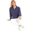 Schoffel Ladies Polperro Pima 1/4 Zip Sweater - French Navy