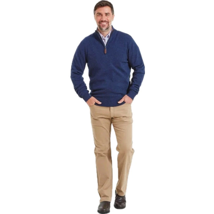 Schoffel Lambswool 1/4 Zip Sweater - Indigo 1 Schoffel Lambswool 1/4 Zip Sweater - Indigo